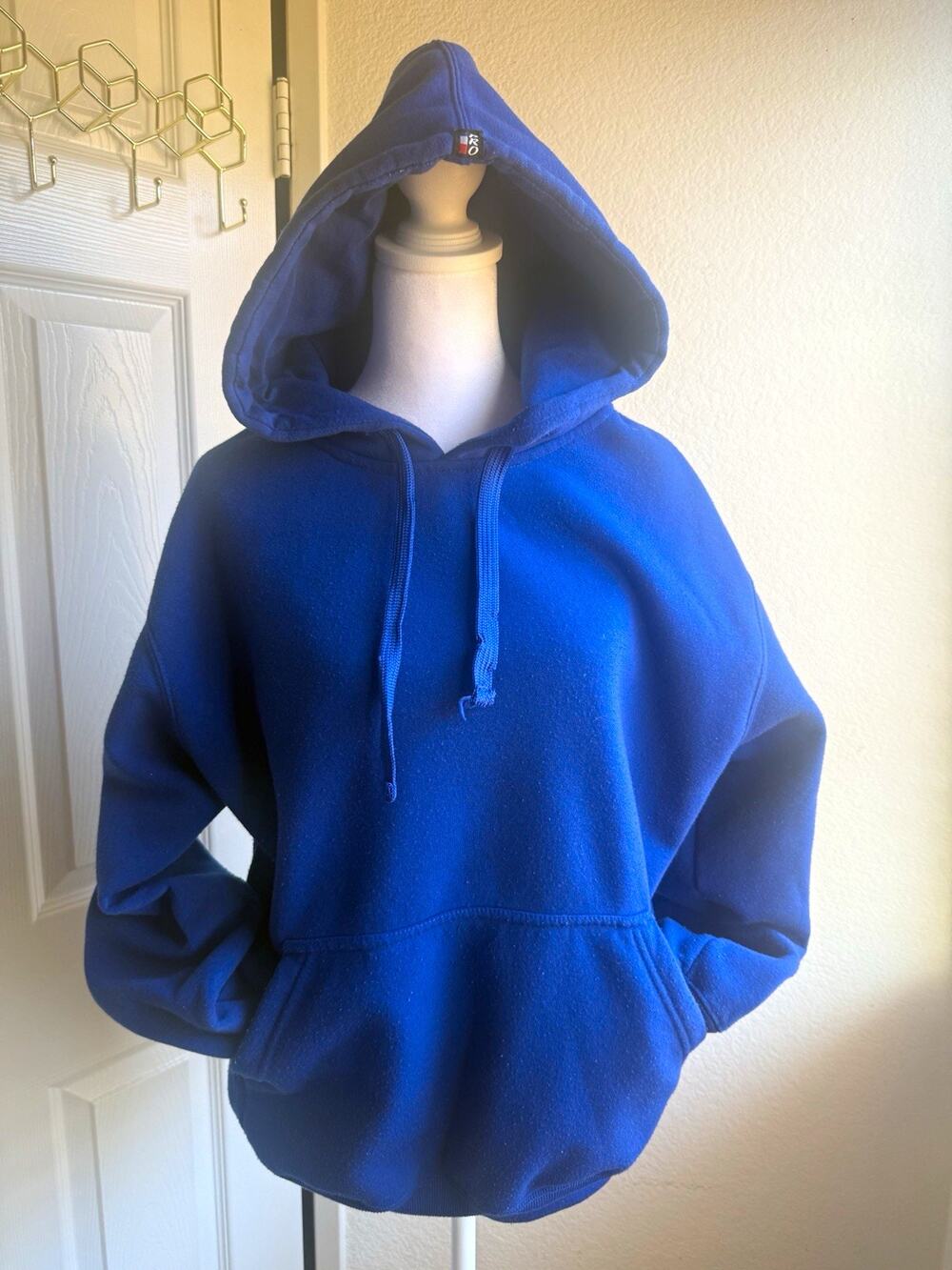 21 PRO USA Sportswear Unisex Blue Fleece Pullover Hoodie Pockets Size S